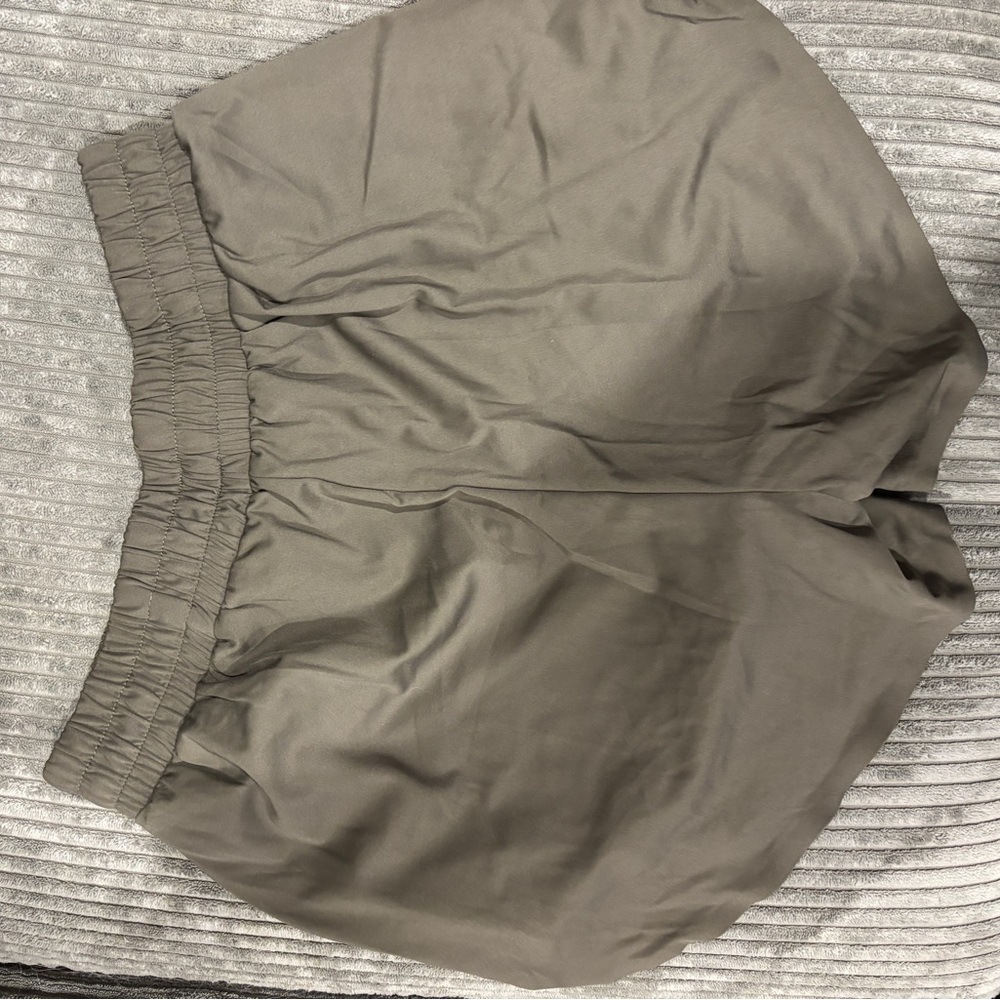 Gray Elastic Waist Shorts